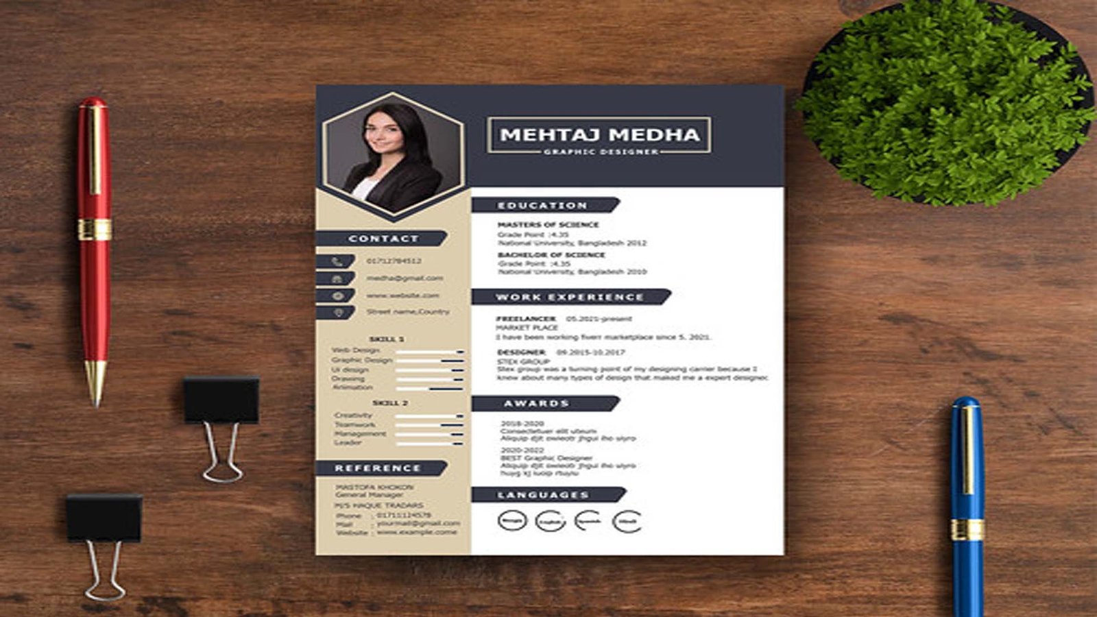 Professional resume template download